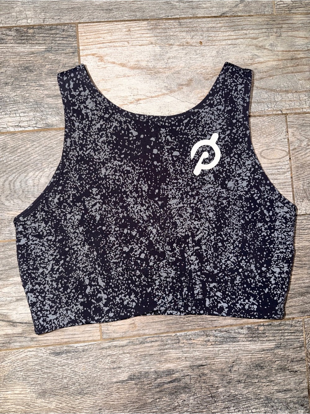 Black and Gray Speckle Lululemon - Peloton Cropped Sports bra Tank
